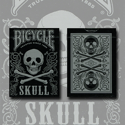 skullmetallic_sil-full.png Bicycle Skull Metallic (Silver) USPCC by Gambler's Warehouse