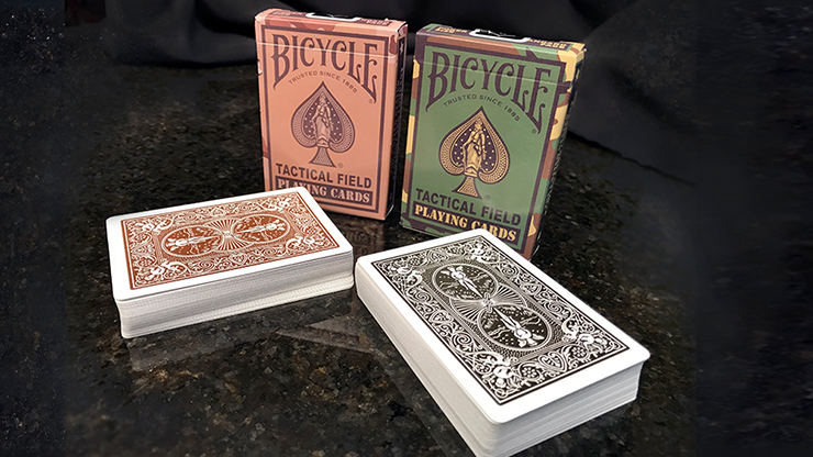 65194 alt5.png Bicycle Tactical Field Green Camo/Brown Camo (6 Decks) by US Playing Card Co