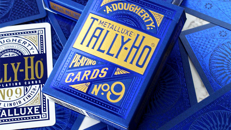 71140 alt4 2.png Tally Ho Blue (Circle) MetalLuxe Playing Cards by US Playing Cards