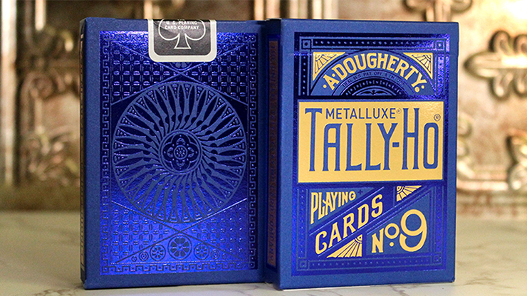 71140 full 2.png Tally Ho Blue (Circle) MetalLuxe Playing Cards by US Playing Cards