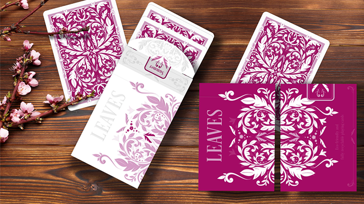 73673 alt2.png Wooden Leaves Summer Box Set Playing Cards by Dutch Card House Company