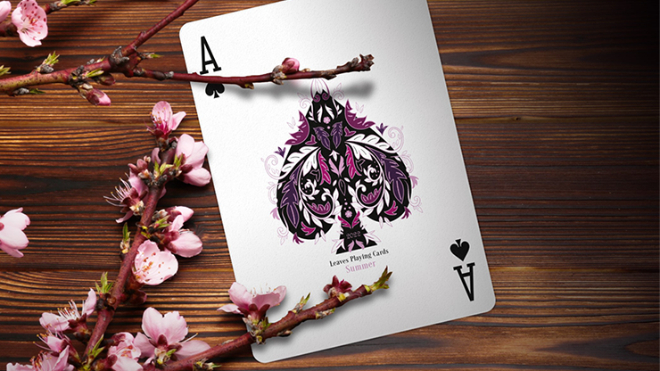 73673 alt4.png Wooden Leaves Summer Box Set Playing Cards by Dutch Card House Company