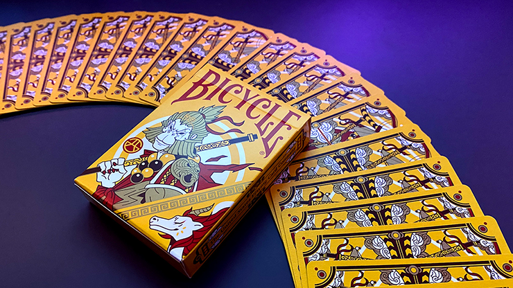 73771 alt2.png Bicycle Wukong Rebellion (Yellow) Playing Cards