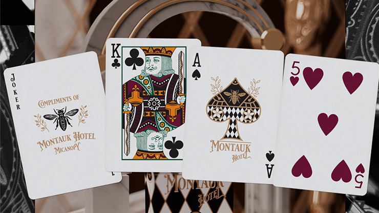 73889 alt1.png Montauk Hotel Burgundy Playing Cards by Gemini