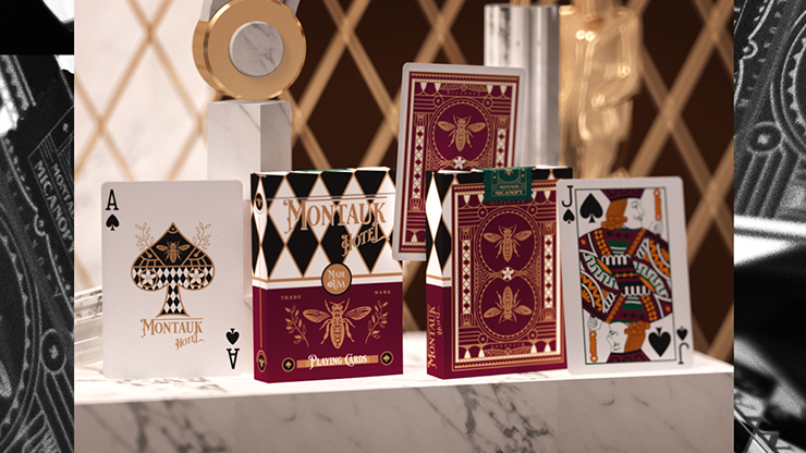 73889 alt4.png Montauk Hotel Burgundy Playing Cards by Gemini