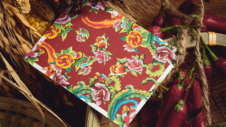 74732 alt3.png Phoenix and Peony (Red) Playing Cards by Bacon Playing Card Company