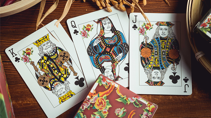 74732 alt4.png Phoenix and Peony (Red) Playing Cards by Bacon Playing Card Company