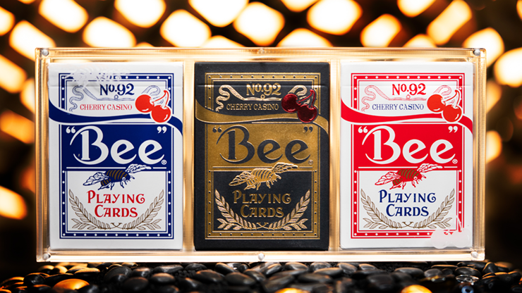 75230 alt3.png Limited Bee X Cherry 3 deck Set (Blue, Red and Black) Playing Cards