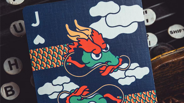 76052 alt3.png The Dragon (Blue Gilded) Playing Cards
