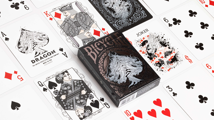 76662 alt1.png Bicycle Dragon Black Playing Cards by US Playing Card Co