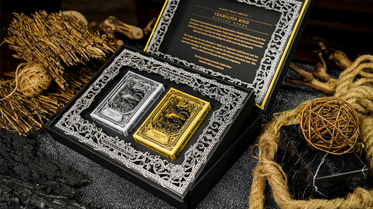 76712 alt1.png Vermilion Bird Black Gold Box Set by Ark Playing Cards