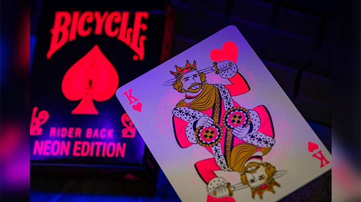 76865 alt1.png Bicycle Star-Fire Pink Neon Playing Cards