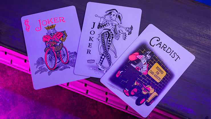 76865 alt2.png Bicycle Star-Fire Pink Neon Playing Cards