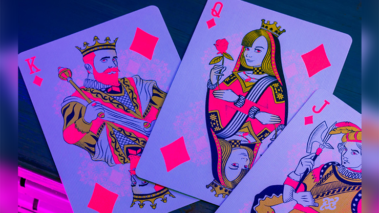76865 alt4.png Bicycle Star-Fire Pink Neon Playing Cards