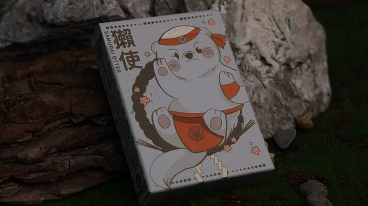77150 alt1.png Samurai Otter Playing Cards - Hono Edition (Standard red) Playing Cards