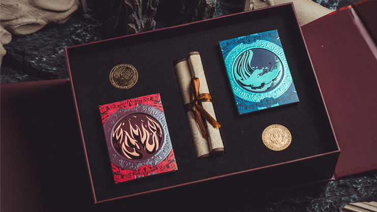 77188 alt1.png Atlantis (Water and Fire) Limited Gilded 2 Decks Set Playing Cards