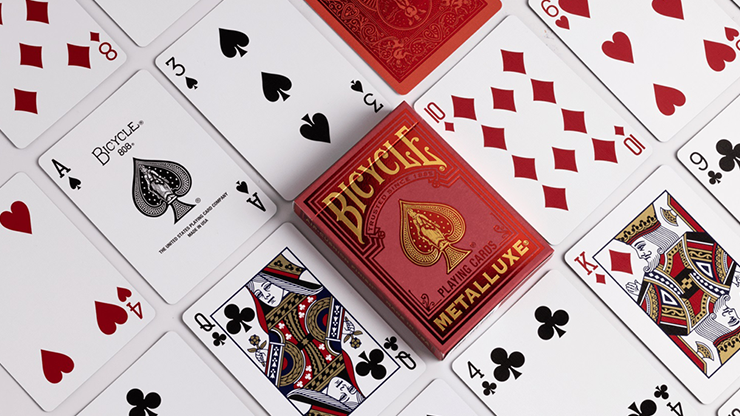 77269 alt3.png Bicycle Metalluxe Red Playing Cards by US Playing Card Co.