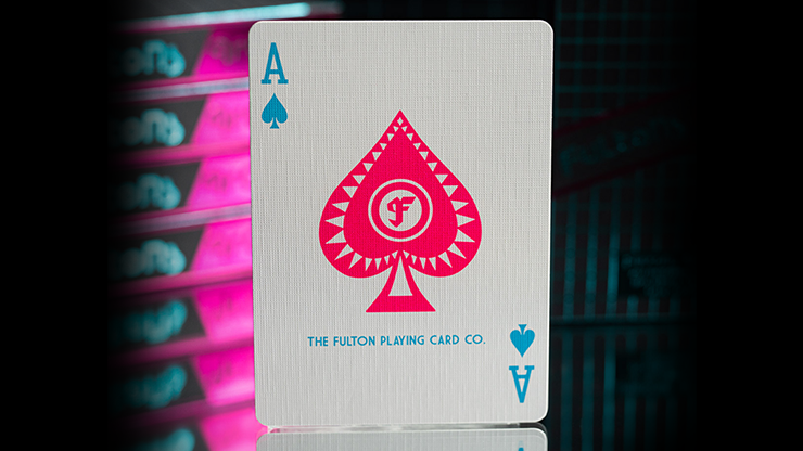 77651 alt2.png FULTONS Arcade TRON Edition Pink and Blue Foil Playing Cards