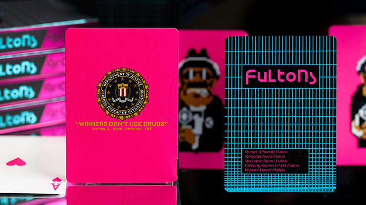 77651 alt4.png FULTONS Arcade TRON Edition Pink and Blue Foil Playing Cards