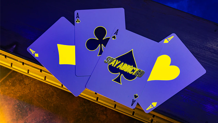 79638 alt1.png Bicycle Neon Rider Back Yellow-Starburst Deck Playing Cards