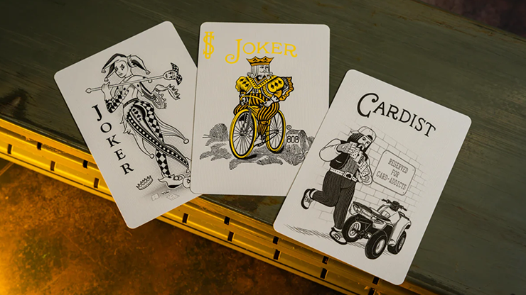 79638 alt2.png Bicycle Neon Rider Back Yellow-Starburst Deck Playing Cards