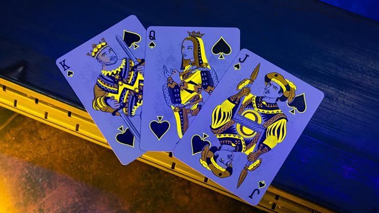 79638 alt3.png Bicycle Neon Rider Back Yellow-Starburst Deck Playing Cards