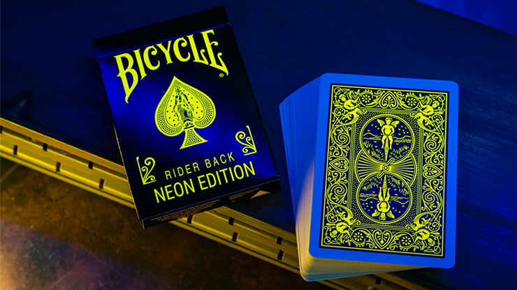 79638 full.png Bicycle Neon Rider Back Yellow-Starburst Deck Playing Cards