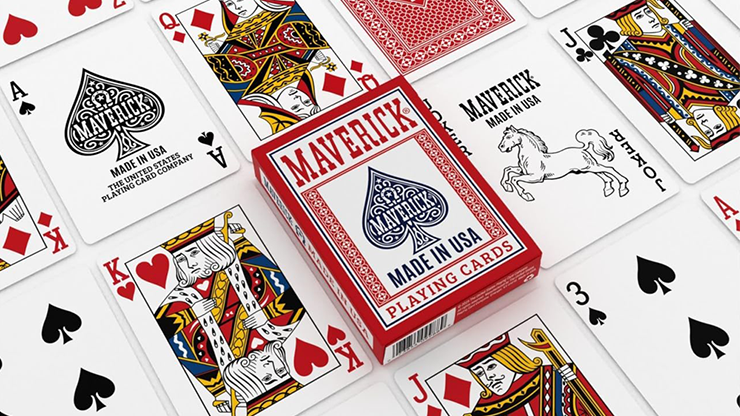 79653 alt1.png Maverick Made in the USA (Red) Playing Cards
