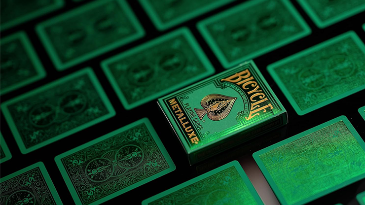 79727 alt1.png Bicycle Metalluxe Green Playing Cards by US Playing Card Co.