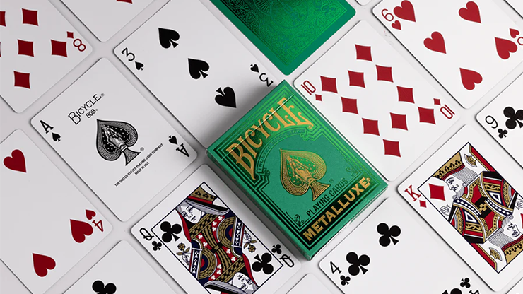 79727 alt2.png Bicycle Metalluxe Green Playing Cards by US Playing Card Co.