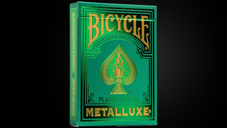 79727 full.png Bicycle Metalluxe Green Playing Cards by US Playing Card Co.