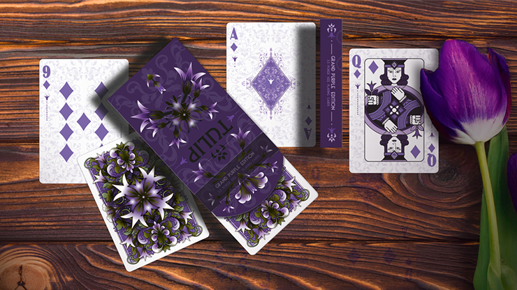 79897 alt1.png Grand Tulip Purple Playing Cards by Dutch Card House Company