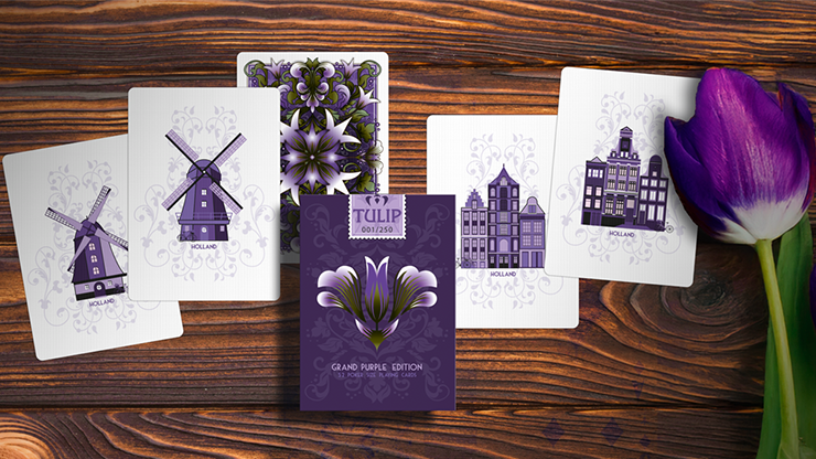 79897 alt2.png Grand Tulip Purple Playing Cards by Dutch Card House Company