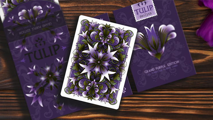 79897 alt3.png Grand Tulip Purple Playing Cards by Dutch Card House Company