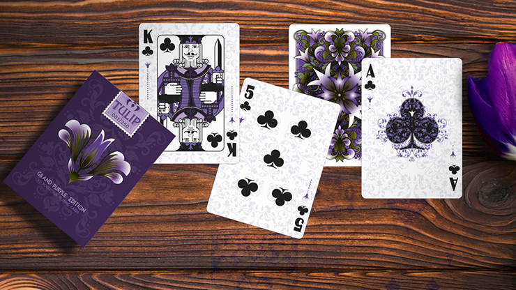 79897 alt4.png Grand Tulip Purple Playing Cards by Dutch Card House Company