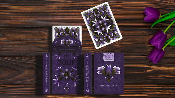 79897 full.png Grand Tulip Purple Playing Cards by Dutch Card House Company