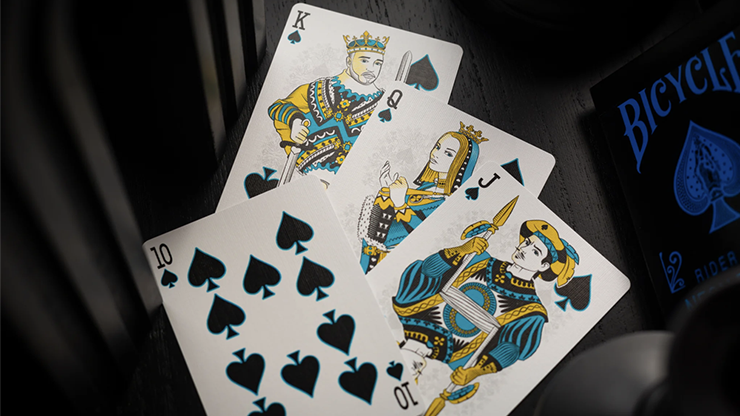 80021 alt2.png Bicycle Cool Blue Neon Rider Back Playing Cards