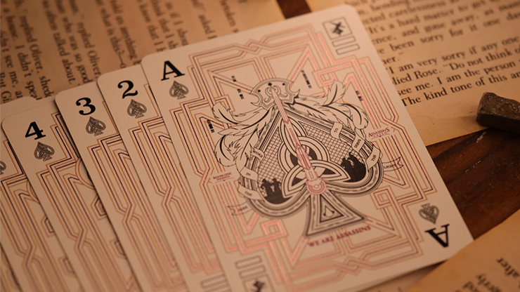 80070 alt3.png Assassin's Creed Legacy Version 2 Garnet (Hidden Blade Black) Playing Cards