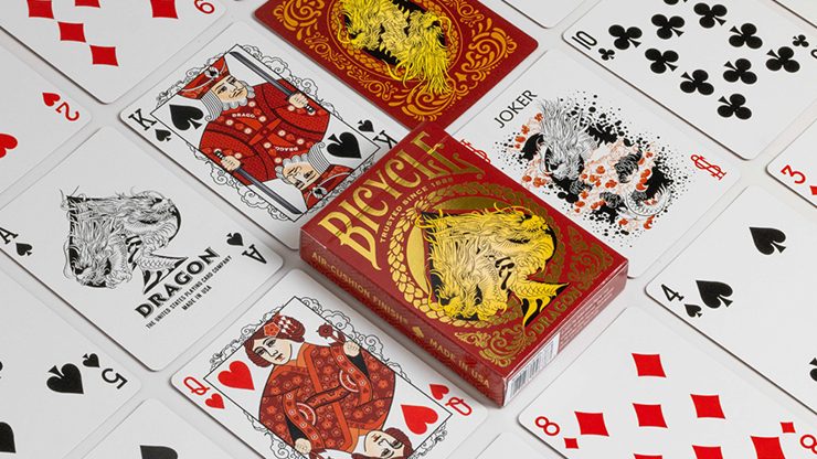 76660 alt2.png Bicycle Dragon Red Playing Cards by US Playing Card Co